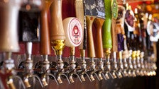 Beer taps at Far Bar