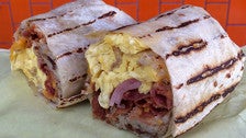 Breakfast burrito at Lucky Boy