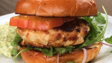 Chicken + Ricotta + Bacon Burger at Malibu Farm Pier Cafe
