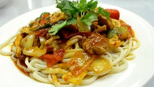 Laghman noodles at Silk Road Garden