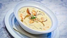 New England clam chowder at Water Grill Santa Monica