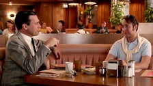 Don Draper and Pete Campbell at Canter&#039;s Deli in the &quot;Mad Men&quot; Season 7 premiere