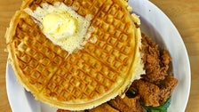 &quot;The Cookie&quot; with waffles and chicken wings at The Serving Spoon