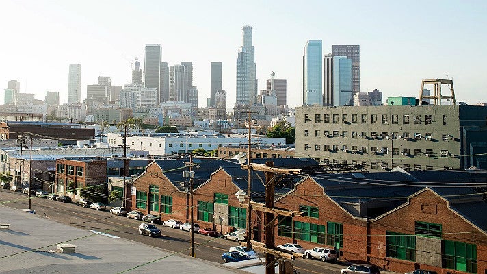Downtown L.A. viewed from the Arts District