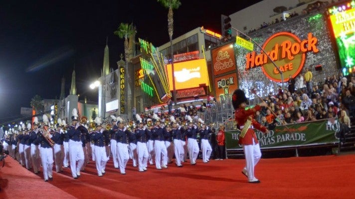 Marching band at the 83rd Annual Hollywood Christmas Parade