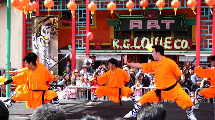 Shaolin martial arts at Chinese New Year Festival in Chinatown
