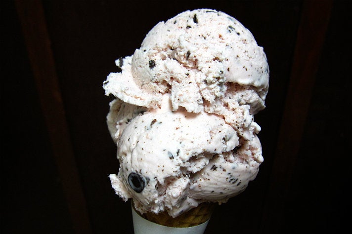 Cherry ice cream cone at Fosselman&#039;s