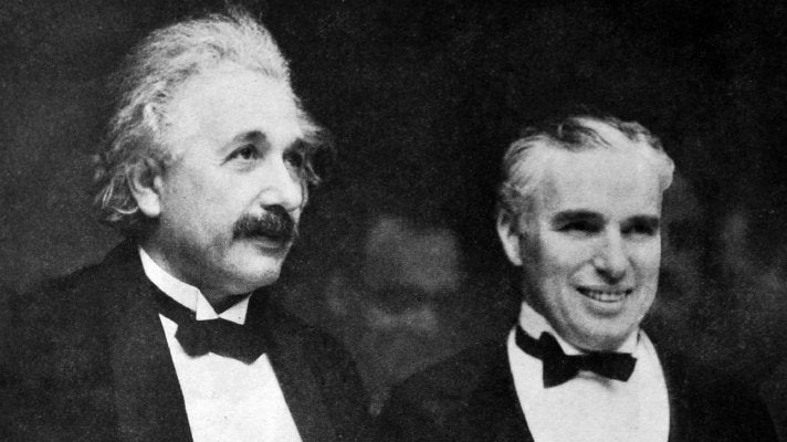 Albert Einstein and Charlie Chaplin at the “City Lights” premiere