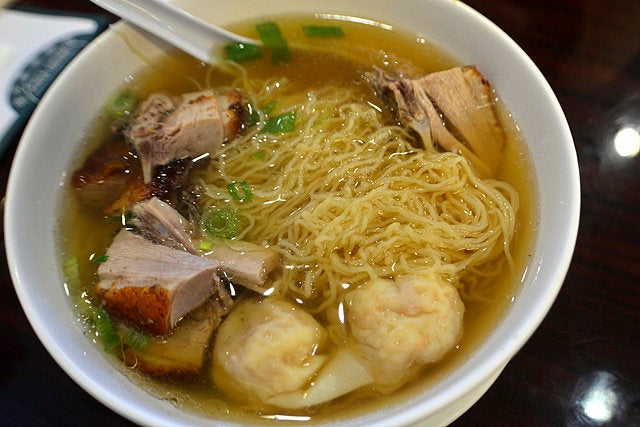 Wonton and roast duck noodle soup at Sam Woo
