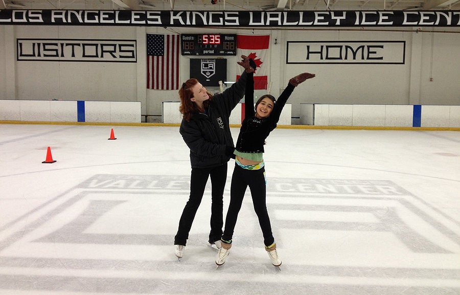 Skating lesson at  LA Kings Valley Ice Center