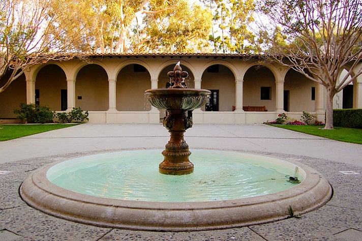 Courtyard of the Booth Music and Speech Center at Occidental College