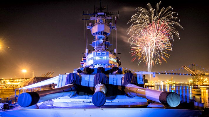 Fireworks at Battleship IOWA