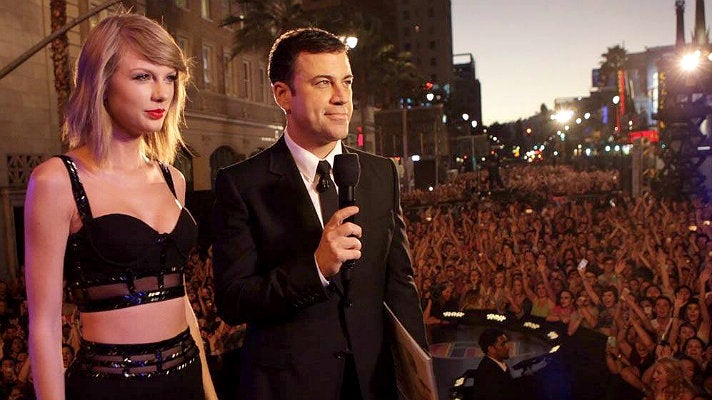Taylor Swift and Jimmy Kimmel on Hollywood Boulevard