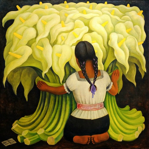 “The Flower Vendor (Girl with Lilies)” by Diego Rivera at Norton Simon Museum