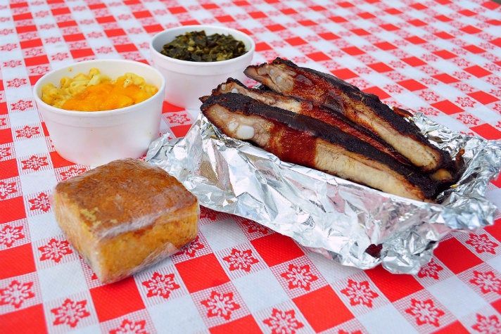 Lunch combo with ribs at Bludso&#039;s BBQ