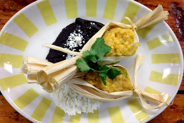 Green corn tamales on the kids menu at Border Grill