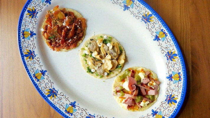 Trio of tacos at B.S. Taqueria