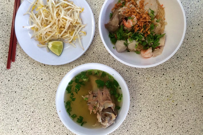 Rice noodle combo at Golden Lake Eatery