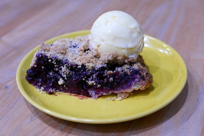 Blueberry streusel pie at Here&#039;s Looking At You