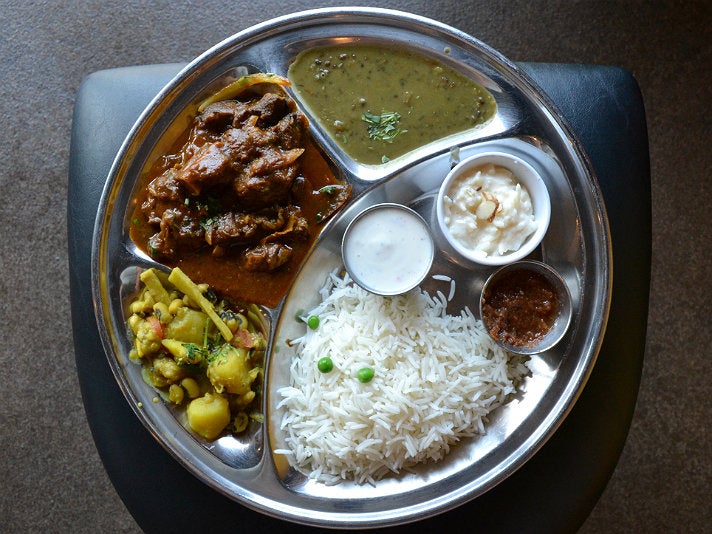 Nepalese set menu with goat at Himalayan House