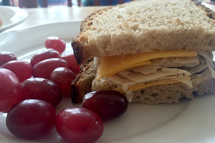 Turkey and cheddar sandwich at Huckleberry Cafe &amp; Restaurant