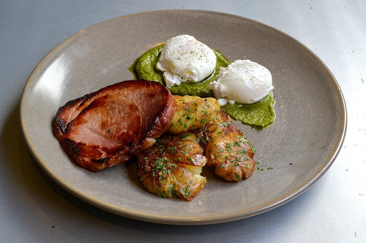 Olympia Provisions ham and poached eggs at Local Kitchen &amp; Wine Bar