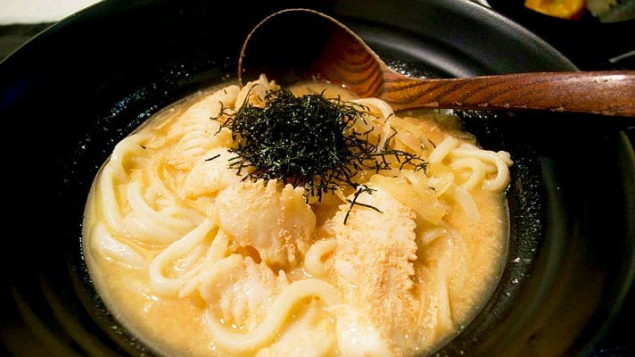 Mentai squid butter udon at Marugame Monzo in Little Tokyo