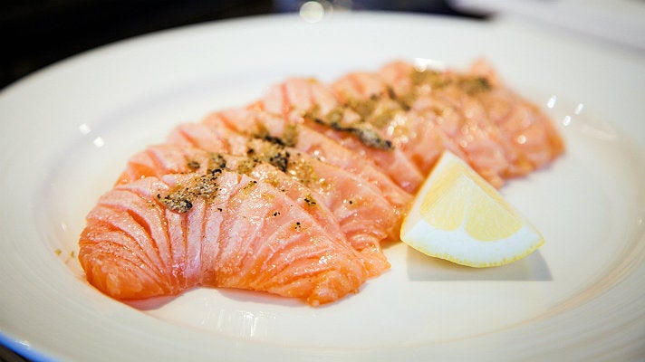Salmon sasuga at Nomura Sushi