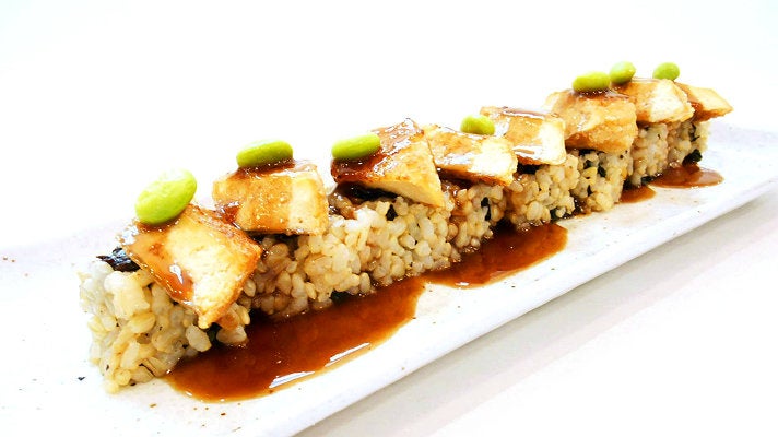 Crispy Golden State sushi roll at Shojin