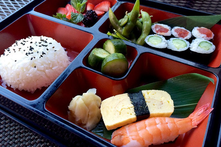 Sushi assortment bento box at Sushi Roku