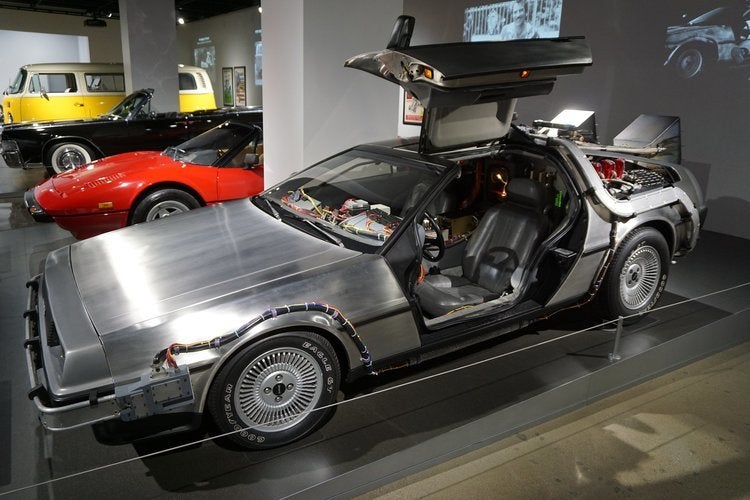 DeLorean Time Machine from &quot;Back to the Future&quot; at Petersen Automotive Museum