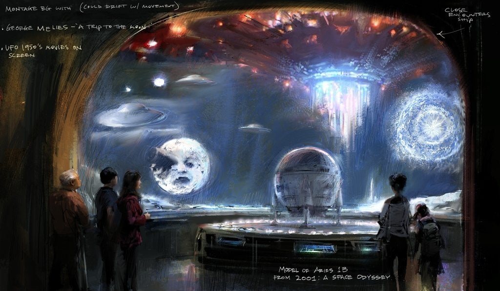 Concept illustration of Imaginary Worlds gallery from &quot;Where Dreams Are Made&quot; at Academy Museum