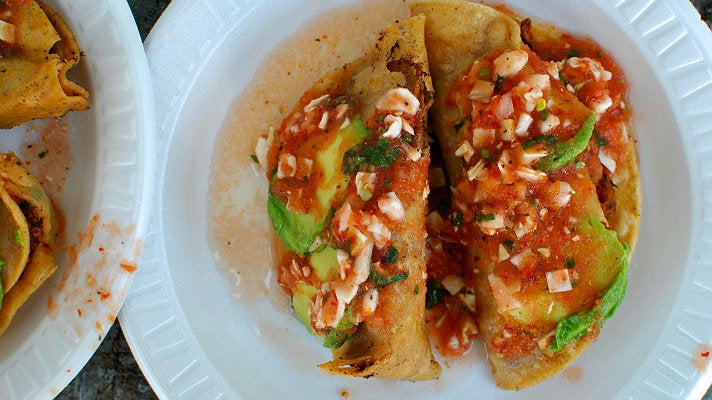 Tacos de camarón at Mariscos Jalisco