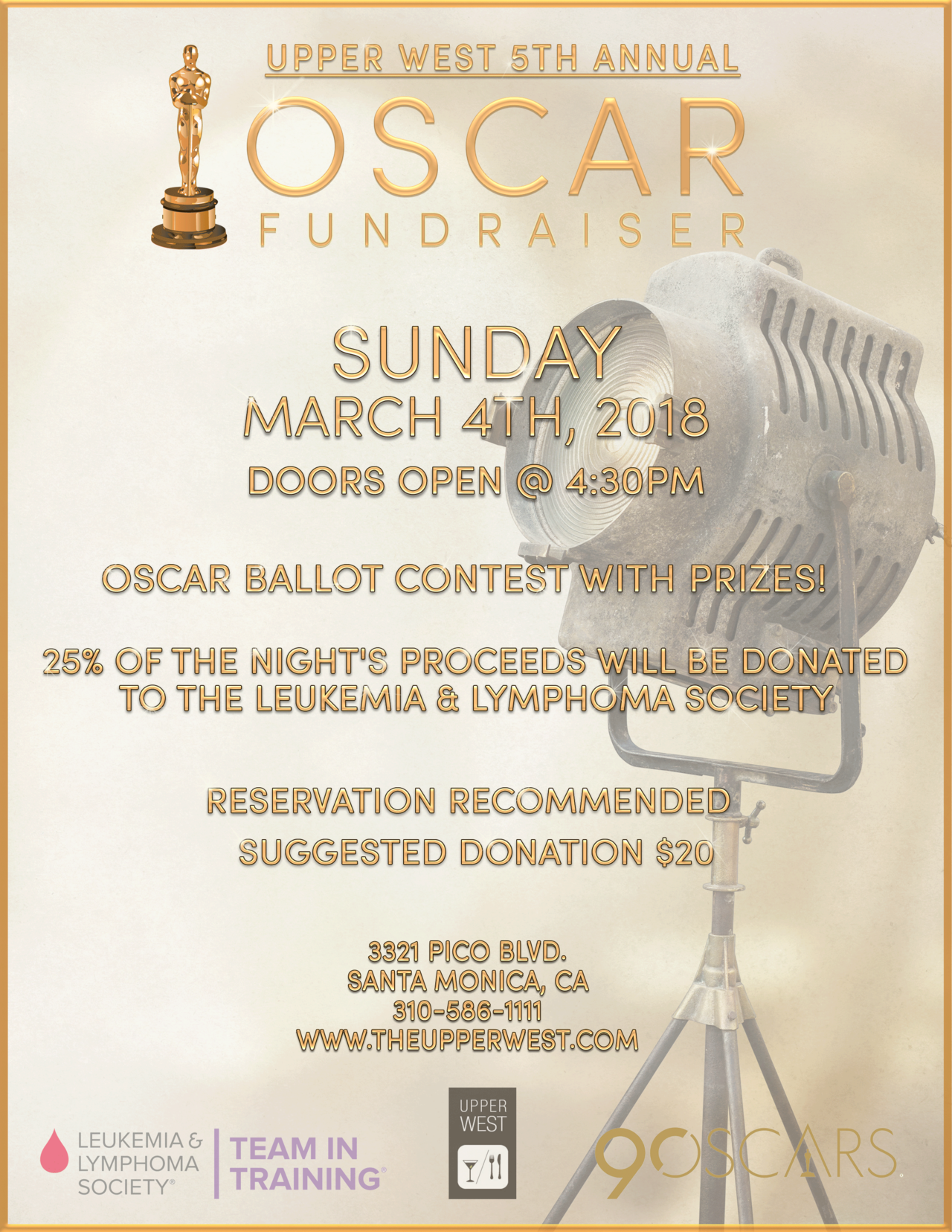 5th Annual Oscar Fundraiser at Upper West
