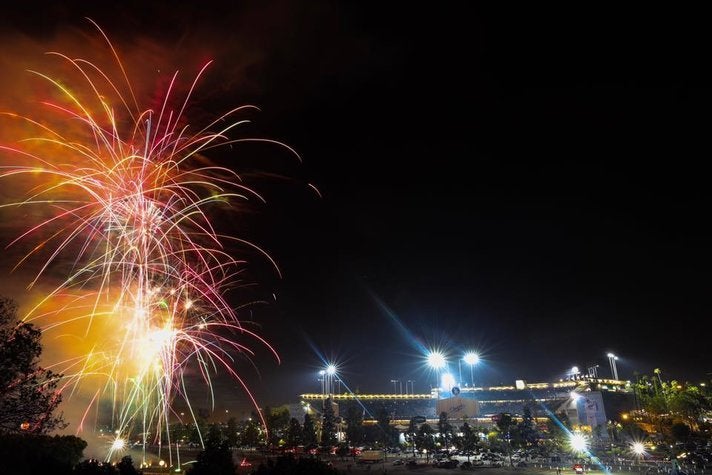 Fireworks at Dodger Stadium